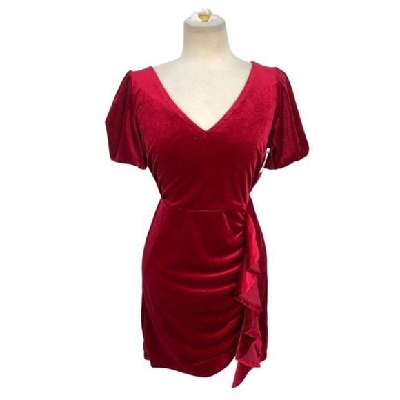 SAM EDELMAN: Ruched Velvet Sheath Dress (NWT) - Picture 3 of 5